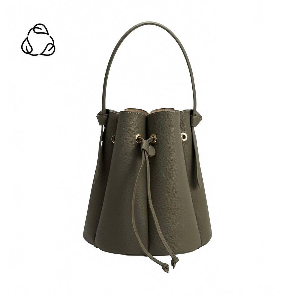 NEW MELIE BIANCO women's laguna recycled vegan leather top handle bag in olive